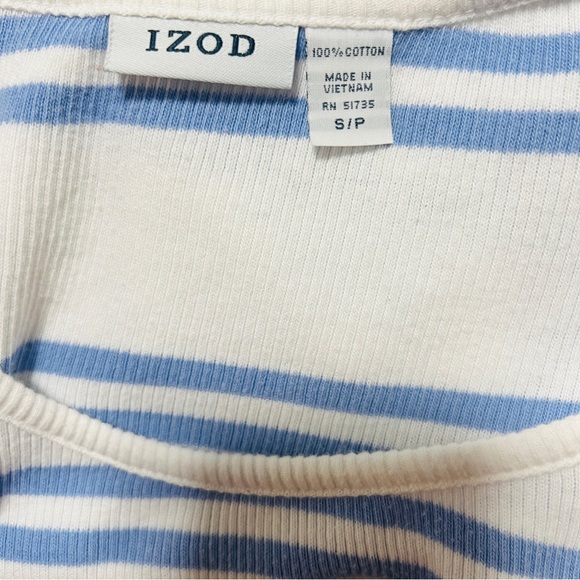 Izod Women’s Size Small Classic Blue and White Striped Tank Top 100% Cotton EUC - Picture 4 of 6
